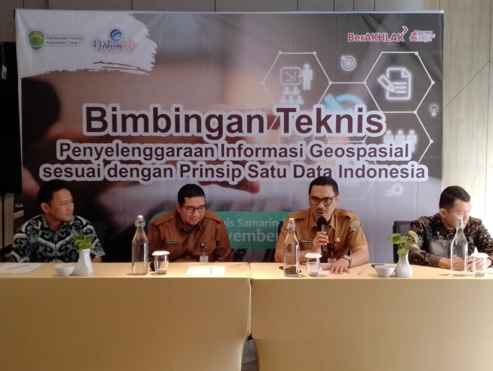 Bimtek Penyelenggaraan Informasi Geospasial Sesuai dengan Prinsip Satu Data Indonesia, Senin (6/11/2023).